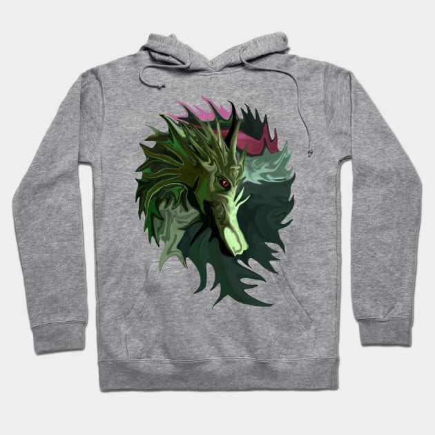 Watermelon Tourmaline Dragon Hoodie by distortionart